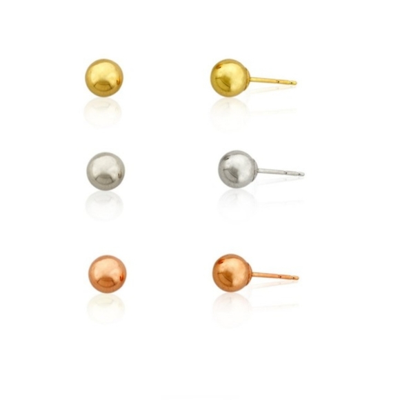 Agento Vivo Sterling Silver Ball Studs Earrings - Picture 5 of 8